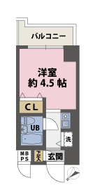 1Kの間取図